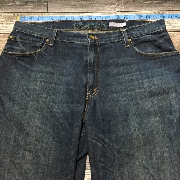Silvertab baggy jeans men’s size 38x34 Dark wash denim 100% cotton - Picture 4 of 12